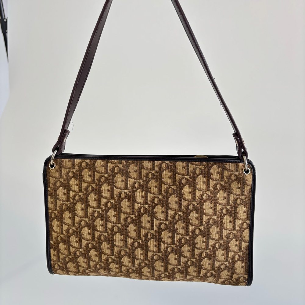 CHRISTIAN DIOR TROTTER CANVAS SHOULDER BAG - Picture 2 of 11